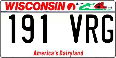 WI license plate 191VRG