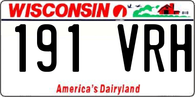 WI license plate 191VRH