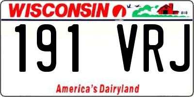 WI license plate 191VRJ