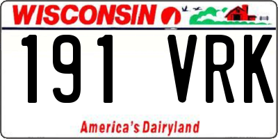 WI license plate 191VRK