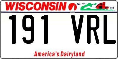 WI license plate 191VRL