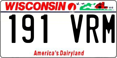WI license plate 191VRM