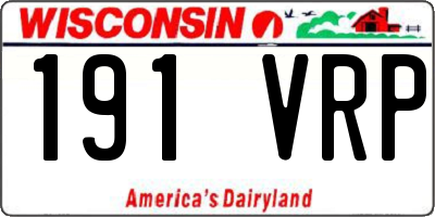 WI license plate 191VRP
