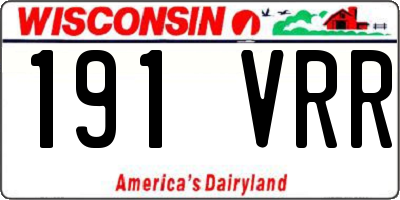 WI license plate 191VRR