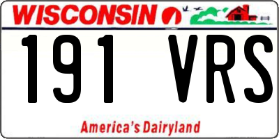 WI license plate 191VRS