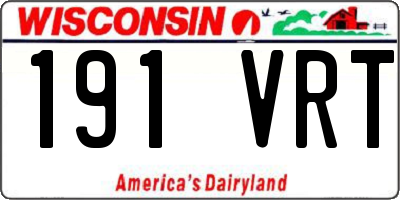 WI license plate 191VRT