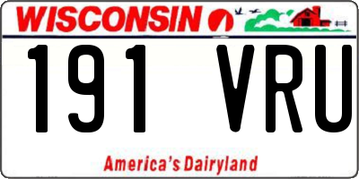 WI license plate 191VRU