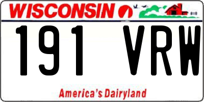 WI license plate 191VRW