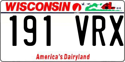 WI license plate 191VRX