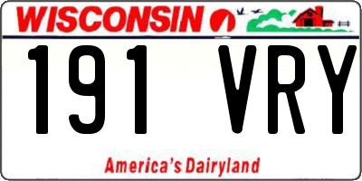 WI license plate 191VRY