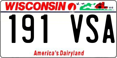WI license plate 191VSA