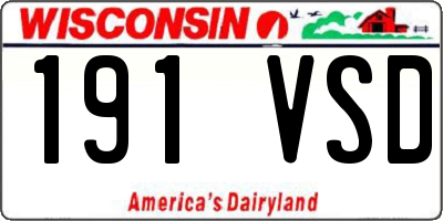 WI license plate 191VSD