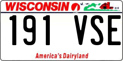 WI license plate 191VSE