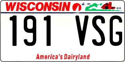 WI license plate 191VSG