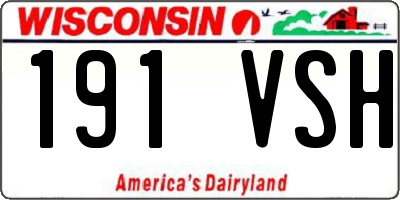 WI license plate 191VSH