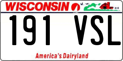 WI license plate 191VSL