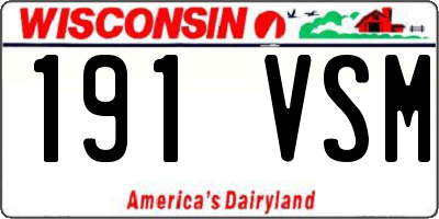 WI license plate 191VSM