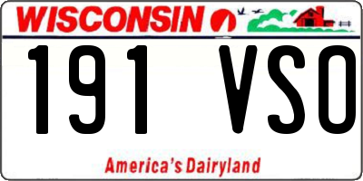 WI license plate 191VSO
