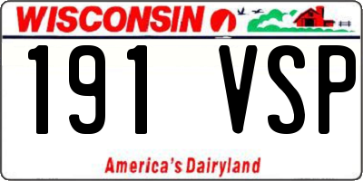WI license plate 191VSP
