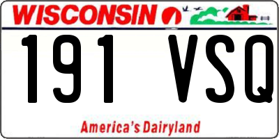 WI license plate 191VSQ