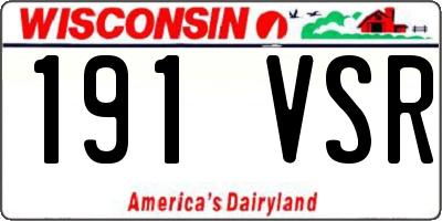 WI license plate 191VSR