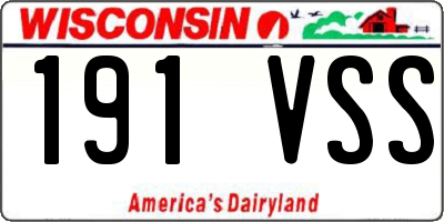 WI license plate 191VSS