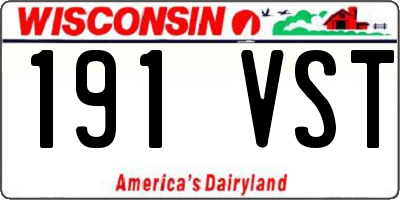 WI license plate 191VST