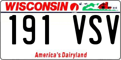 WI license plate 191VSV