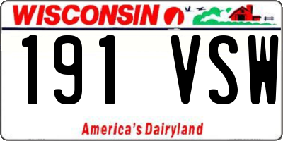 WI license plate 191VSW