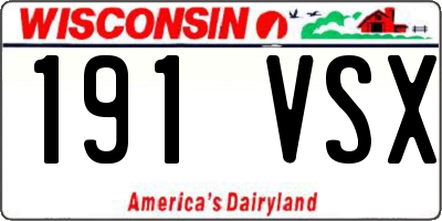 WI license plate 191VSX