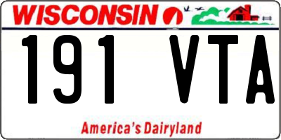 WI license plate 191VTA
