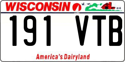 WI license plate 191VTB