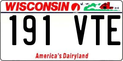 WI license plate 191VTE