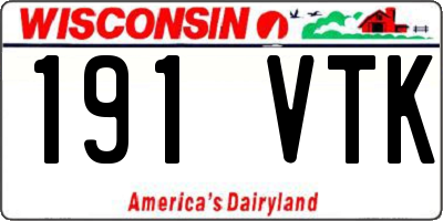 WI license plate 191VTK