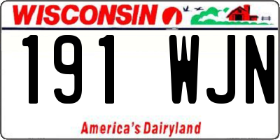 WI license plate 191WJN