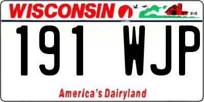 WI license plate 191WJP