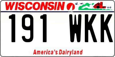 WI license plate 191WKK