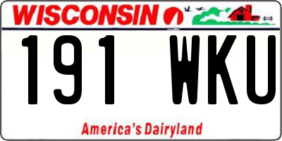 WI license plate 191WKU