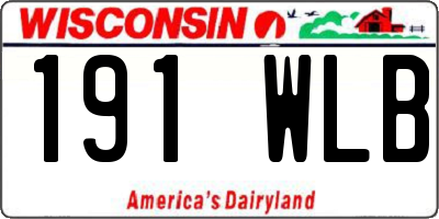 WI license plate 191WLB