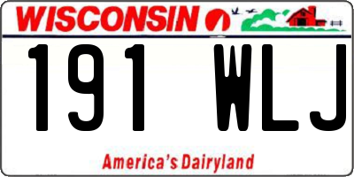 WI license plate 191WLJ