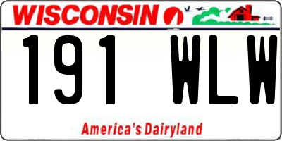 WI license plate 191WLW