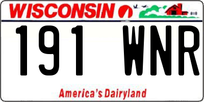 WI license plate 191WNR