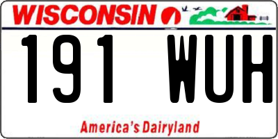 WI license plate 191WUH