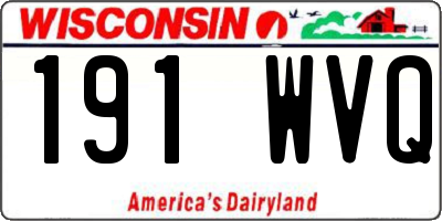 WI license plate 191WVQ