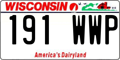 WI license plate 191WWP
