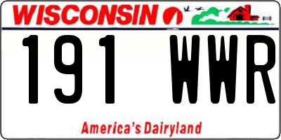 WI license plate 191WWR