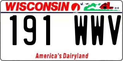WI license plate 191WWV