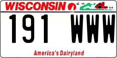 WI license plate 191WWW
