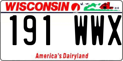 WI license plate 191WWX