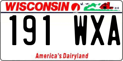 WI license plate 191WXA